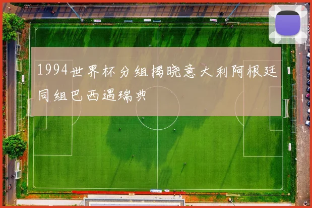 1994世界杯分组揭晓意大利阿根廷同组巴西遇瑞典